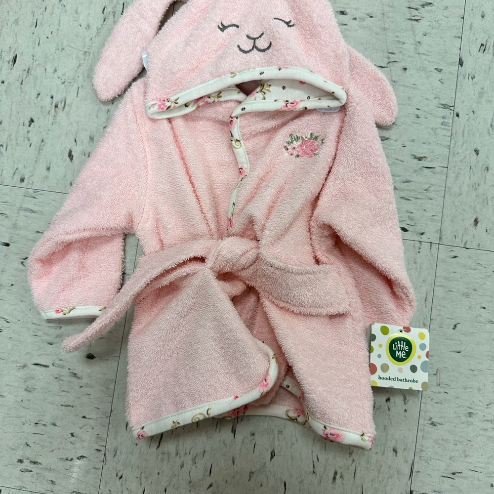 Little Me Pink Plush Bunny Pajama Robe